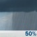 This Afternoon: A chance of rain showers. Cloudy, with a high near 62. Northeast wind around 5 mph. Chance of precipitation is 50%. New rainfall amounts less than a tenth of an inch possible. This Afternoon: Chance Rain Showers